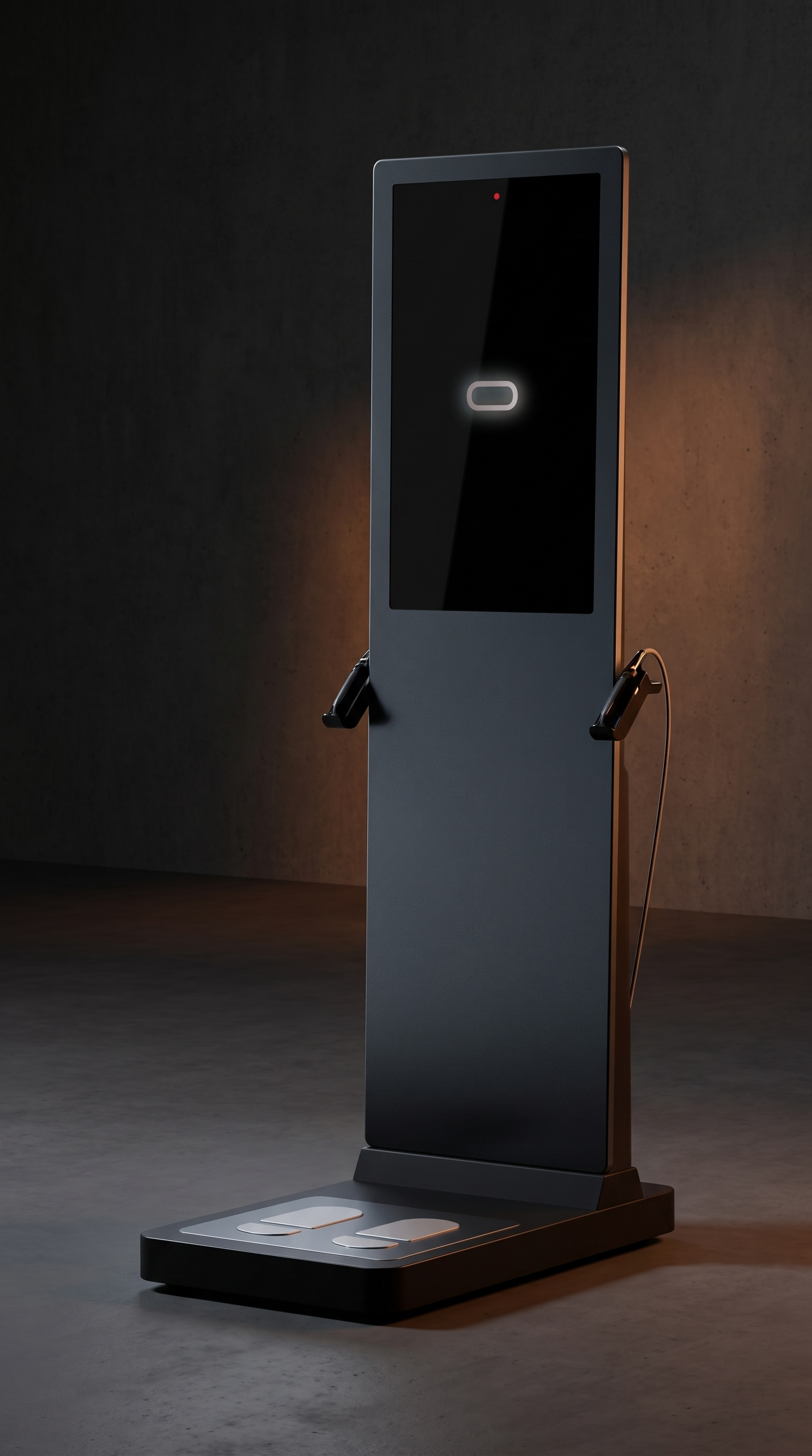 Step 1: Get ready. Stand in front of the scale.